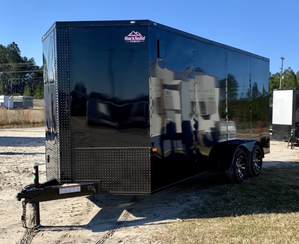 7x16 tandem axle enclosed cargo trailer - monthly speacil- blackout package