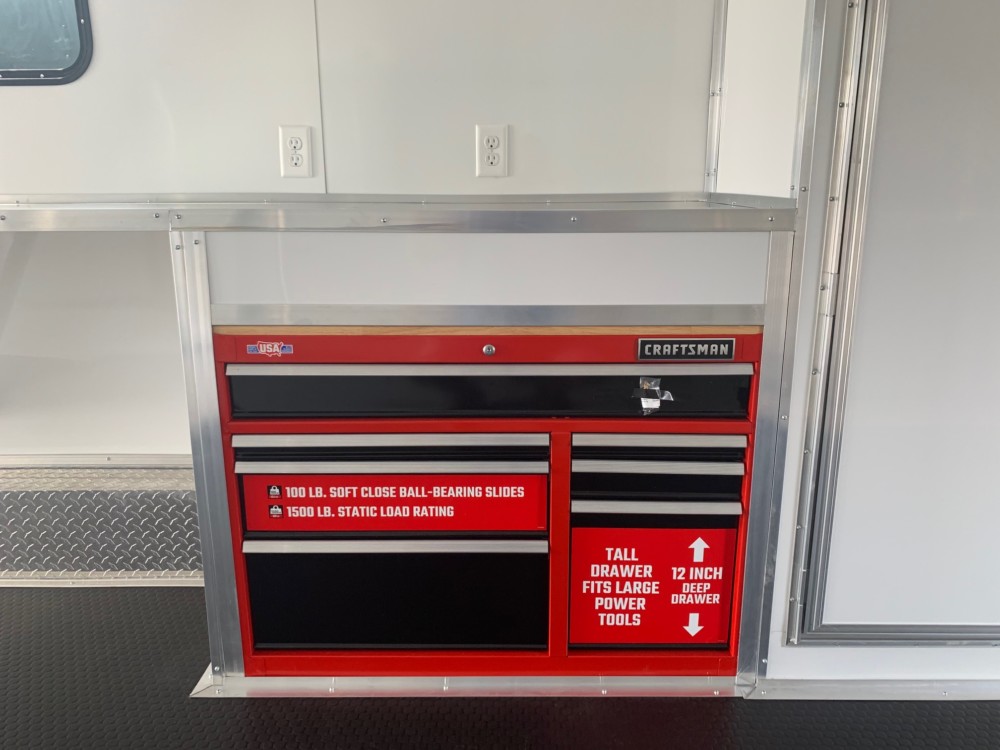 enclosed trailer tool box built in