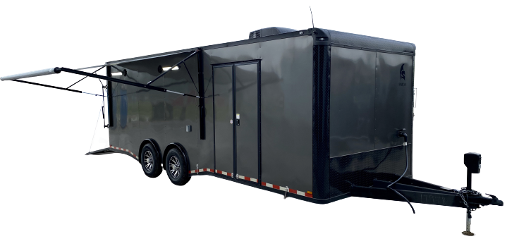 spartan_cahrcoal_gray_race_trailer_with_blackout special Blackout Enclosed Trailer